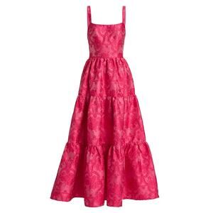 As It May 'Terry' Pink Polyester Tiered Gown Size S